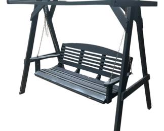 Black Wood Porch Swing on Stand