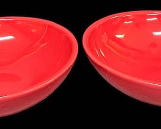 Vintage Hall Pottery Red Serving Bowls