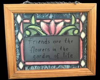 Painted Glass Floral Friends Wall Art