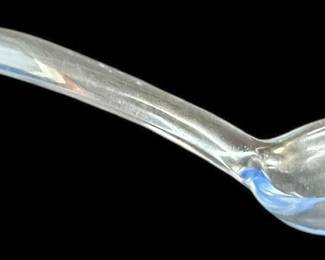 Blue Glass Condiment Spoon