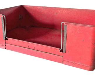 Vintage 1940s Red Metal Dog Bed