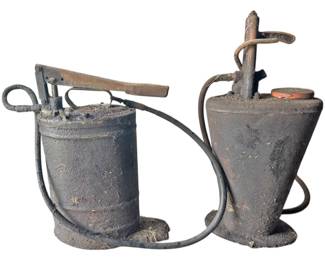 Two Vintage Oil Pump Cans