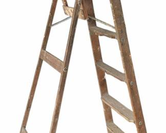 Vintage Wooden 6 Foot Painters Ladder