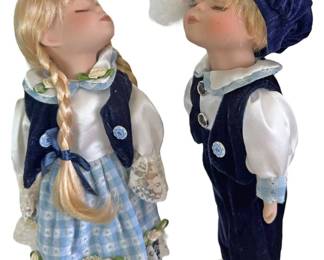 Porcelain Kissing Dolls in Dutch Outfits