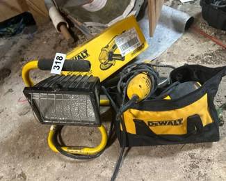 DEWALT GRINDER , SANDER, AND WORK LIGHT