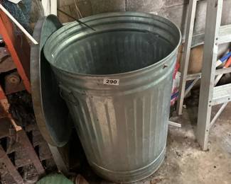 GALVANIZED TRASH CAN
