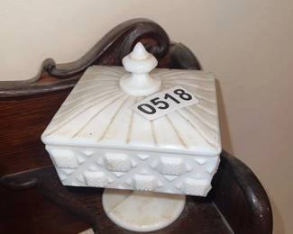 MILK GLASS PEDESTAL CANDY DISH