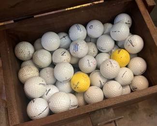 KINDLING BOX WITH GOLF BALLS