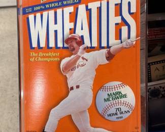 Wheaties Cereal Box featuring Mark McGwire and celebrating 70 home runs 1998