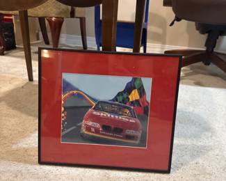 framed plaq ue featuring Skittles sponsored NASCAR race car