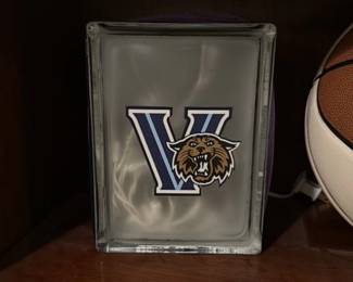 Glass Block with Villanova Wildcats Logo