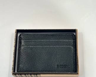 Boconi Tyler Tumbled Rock solid RFID ID Card Case