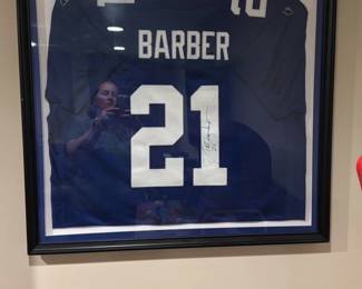 framed 2003 Donruss Gridiron Kings Tiki Barber GU Jersey