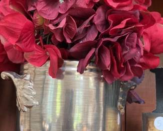 Silver-Plated Urn with Floral Arrangement