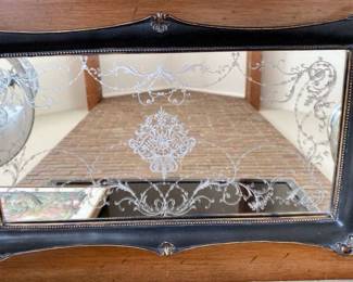 Etched Mirror Tray with Handles