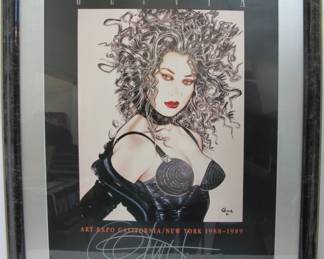 OLIVIA de BERARDINIS with Robert Bane Pin Up Art Expo Print “WHIP LASH” Signed Edition