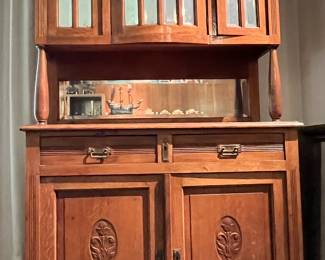Art Nouveau Buffet With Mirrored Display