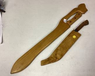1 MARTINDALE MACHETE WITH WOODEN SHEATH 1 MACHETE WITH WOODEN SHEATH
