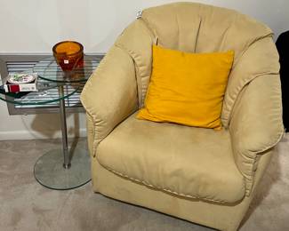 Yellow Natuzzi chair