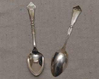 A pair of antique/vintage sterling silver spoons
