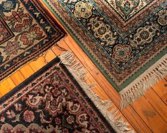 Many vintage oriental rugs — floor runners, area rugs, and more