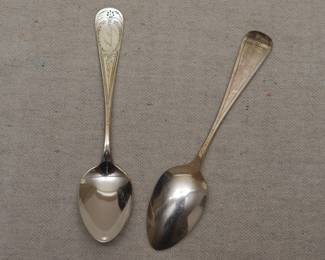 F. W. Cooper antique coin silver spoons, 19th century