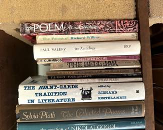 Poetry books - Sylvia Plath, Paul Valéry, Richard Wilbur, e.e. cummings