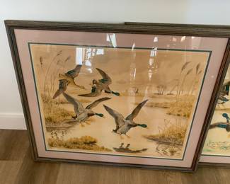 FRAMED SIGNED AND NUMBER DUCK PRINTS