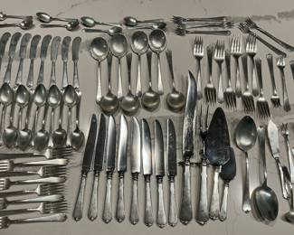 Large Lotus Sterling Silver flatware set