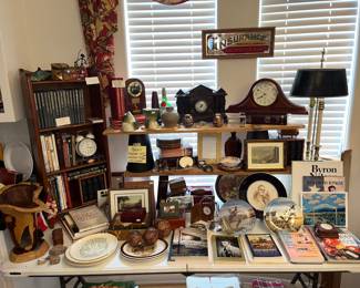 Table full of interesting goodies - from Texans books to Collectibles of all kinds!