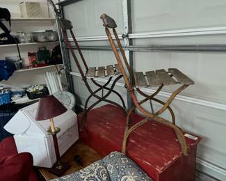 Set of 4 vintage iron folding chairs
