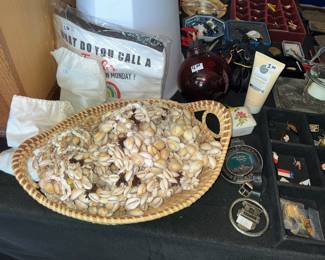 Basket of shell necklaces