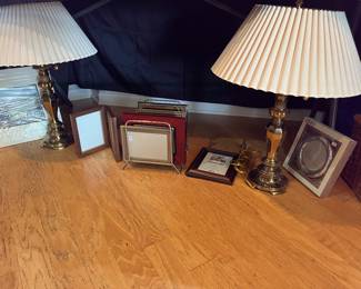 Pair of quality brass table lamps
