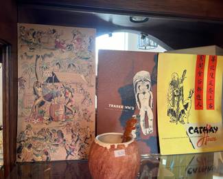 2- Vintage menus from TRADER VIC'S, HABANA CUBA. Vintage CATHAY HOUSE menu from San Francisco