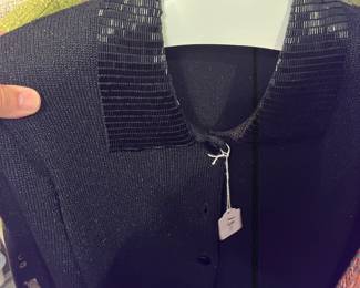 Black beaded collar top