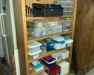 Large oak shelf - loaded