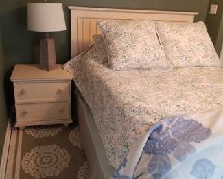 Cottage chic full bed with matching nightstand