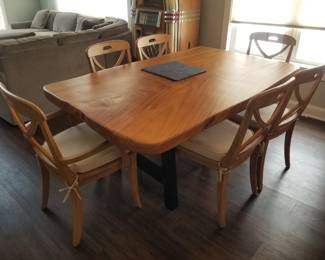 Natural edge dining table seats 6