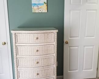 5-drawer wicker dresser