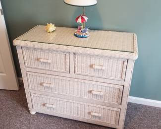 4-drawer wicker dresser