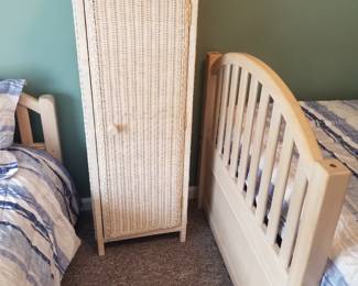 Tall wicker cabinet