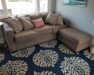 Nice neutral couch with matching ottoman
