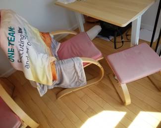 Contemporary chair & ottoman - two available