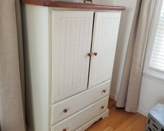 Two drawer cupboard matches desk and dresser with mirror