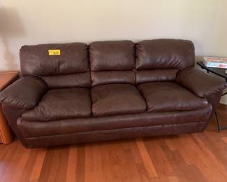 Brown leather sofa