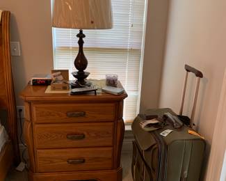 Nightstand lamp and new luggage