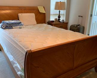 Queen size sleigh bedroom set with, Sealy mattress and box spring