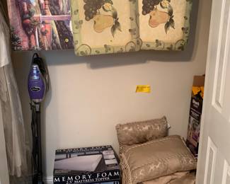 New memory foam mattress topper, queen bedding set, Shark vacuums