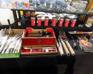 Carving set, BBQ utensils, kitchen knives