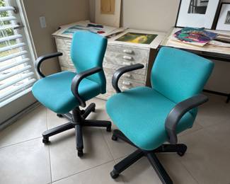 KNOLL Turquoise Office Chairs